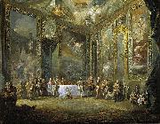 Luis Paret y alcazar Carlos III comiendo ante su corte Spain oil painting artist